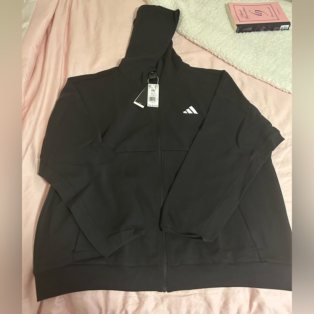 Black Adidas Men’s Zip Up Hoodie - Picture 2 of 4